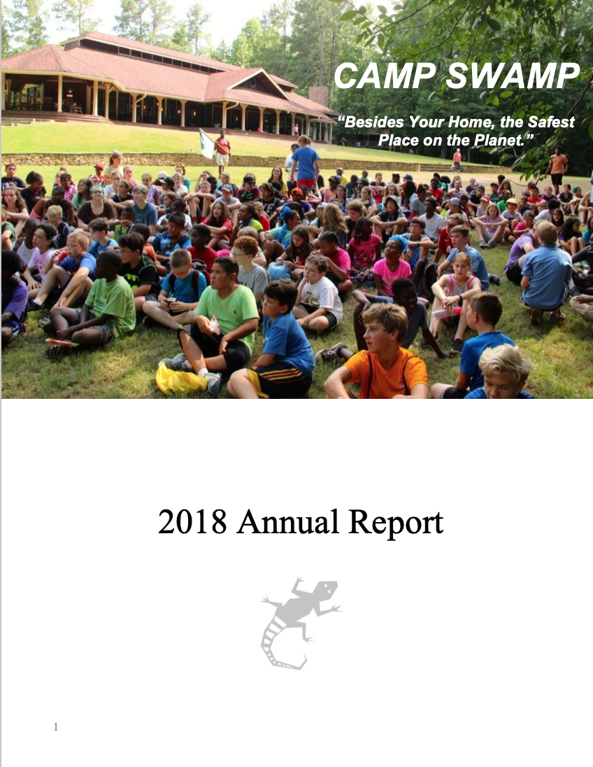 Camp Swamp Annual Report Cover